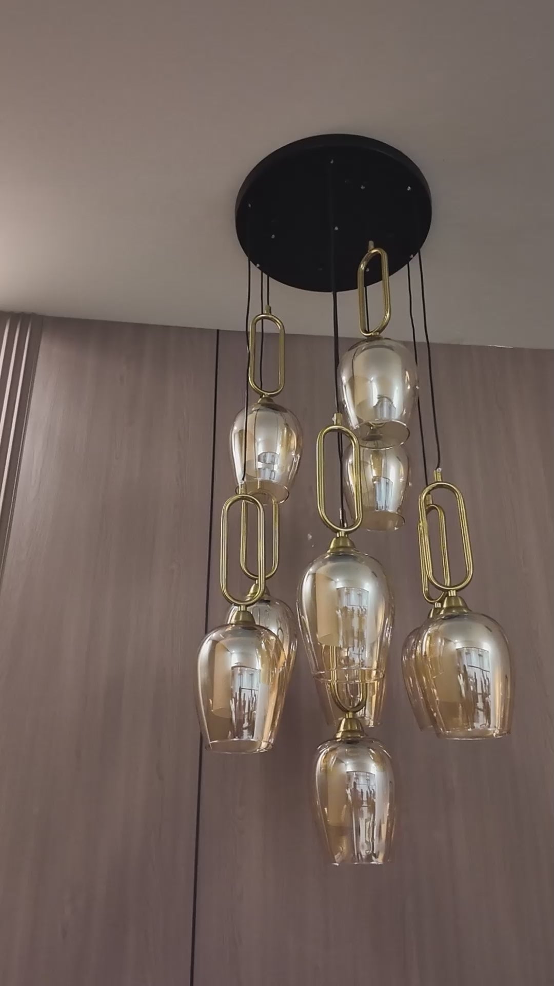 Golden Loop Chandelier for Home & Item for Home Decoration