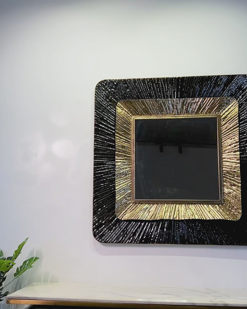 Shadow Sunburst Designer Wall Mirror