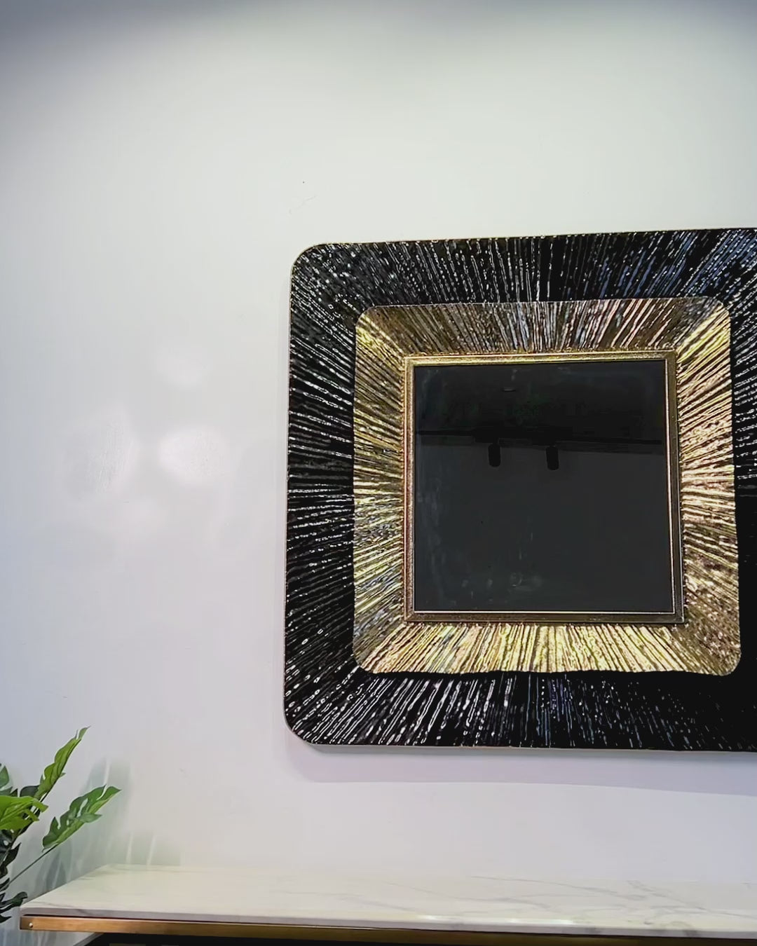 Shadow Sunburst Designer Wall Mirror
