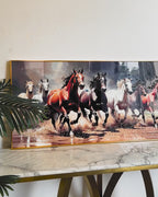Triumph of The Seven Running Horse Crystal Glass Wall painting Bedroom