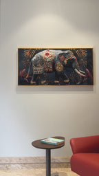 Royal Majestic Elephant Crystal Glass Painting & Wall Decoration Items