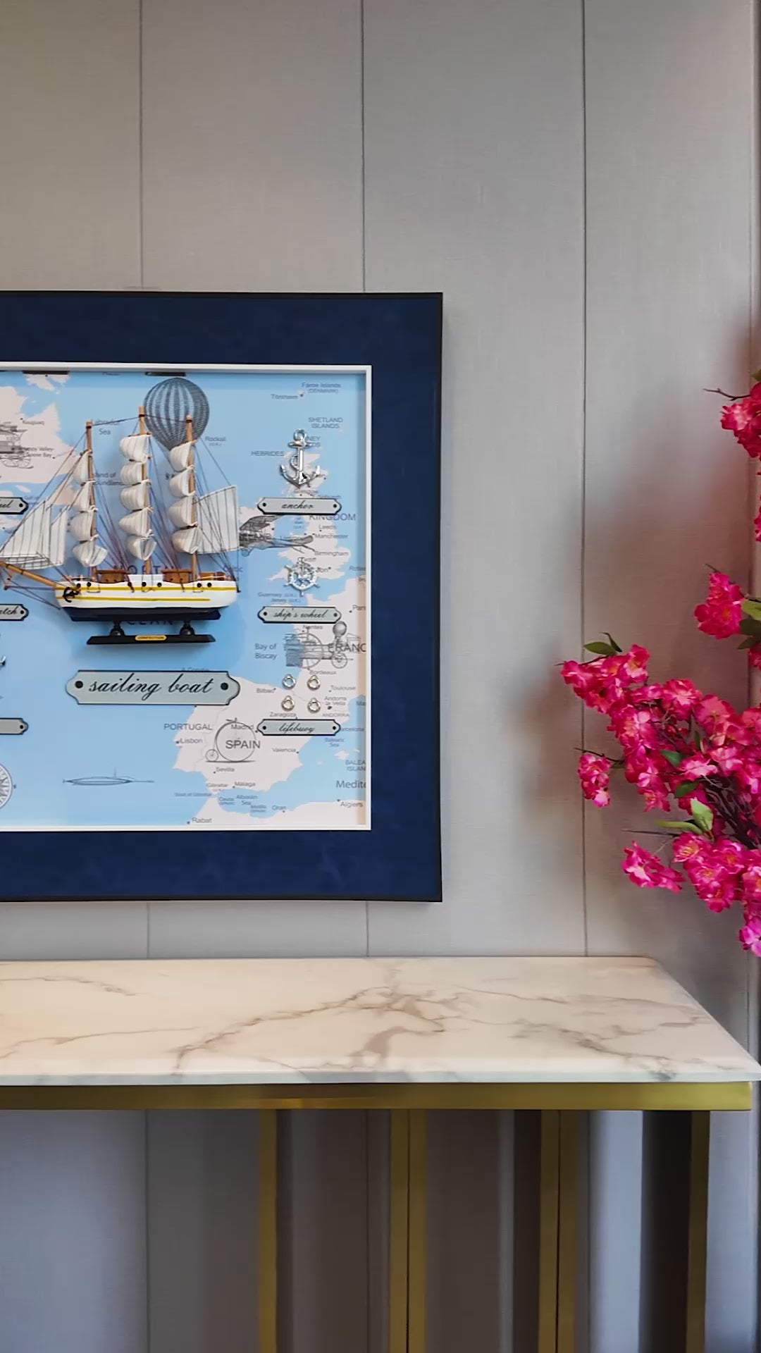 Sailing Odyssey Shadow Box and Wall decoration item