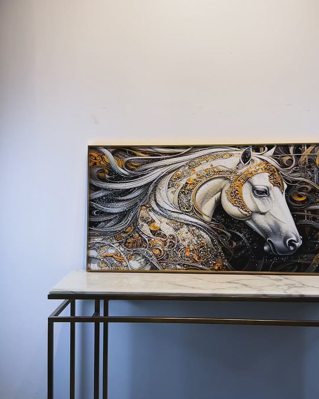 Mystic Mare Crystal Glass Wall Decor Paintings for Home & Wall Decoration items