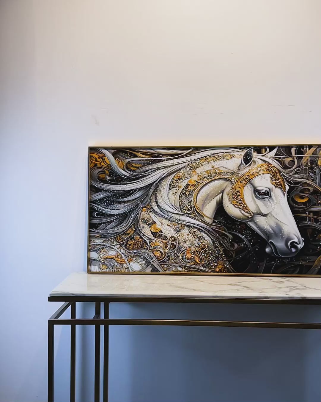 Mystic Mare Crystal Glass Wall Decor Paintings for Home & Wall Decoration items