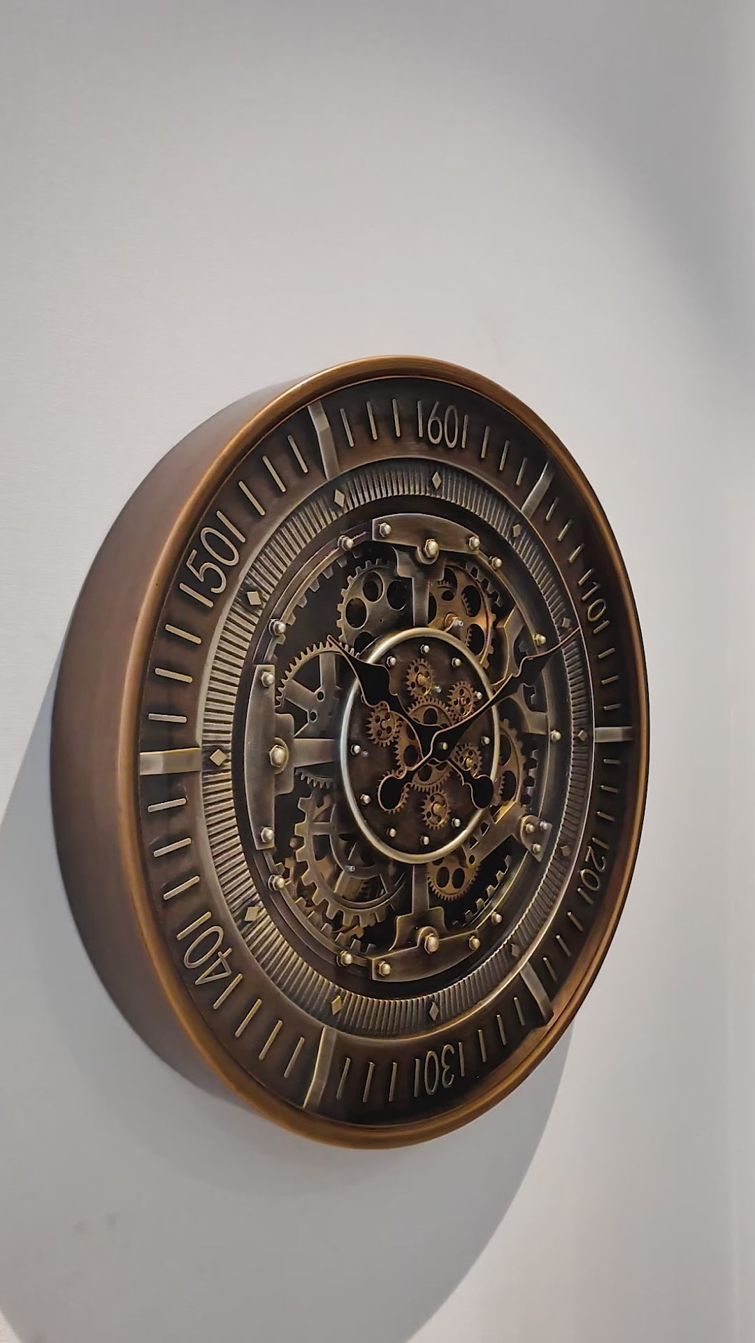 Maison Hour Luxury Designer Silent Movement Wall Clocks for the Home With Moving Gear Mechanism Buy Wall Clock Online (Steel Body)