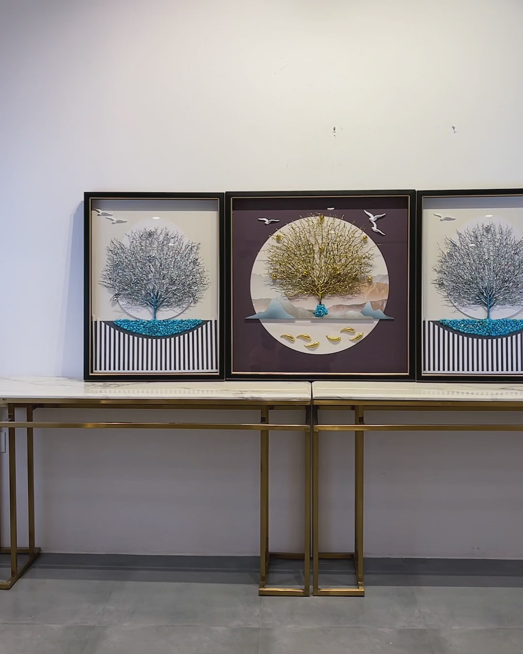 Ethereal Oasis Shadow Box Wall Decoration Piece - Set of 3