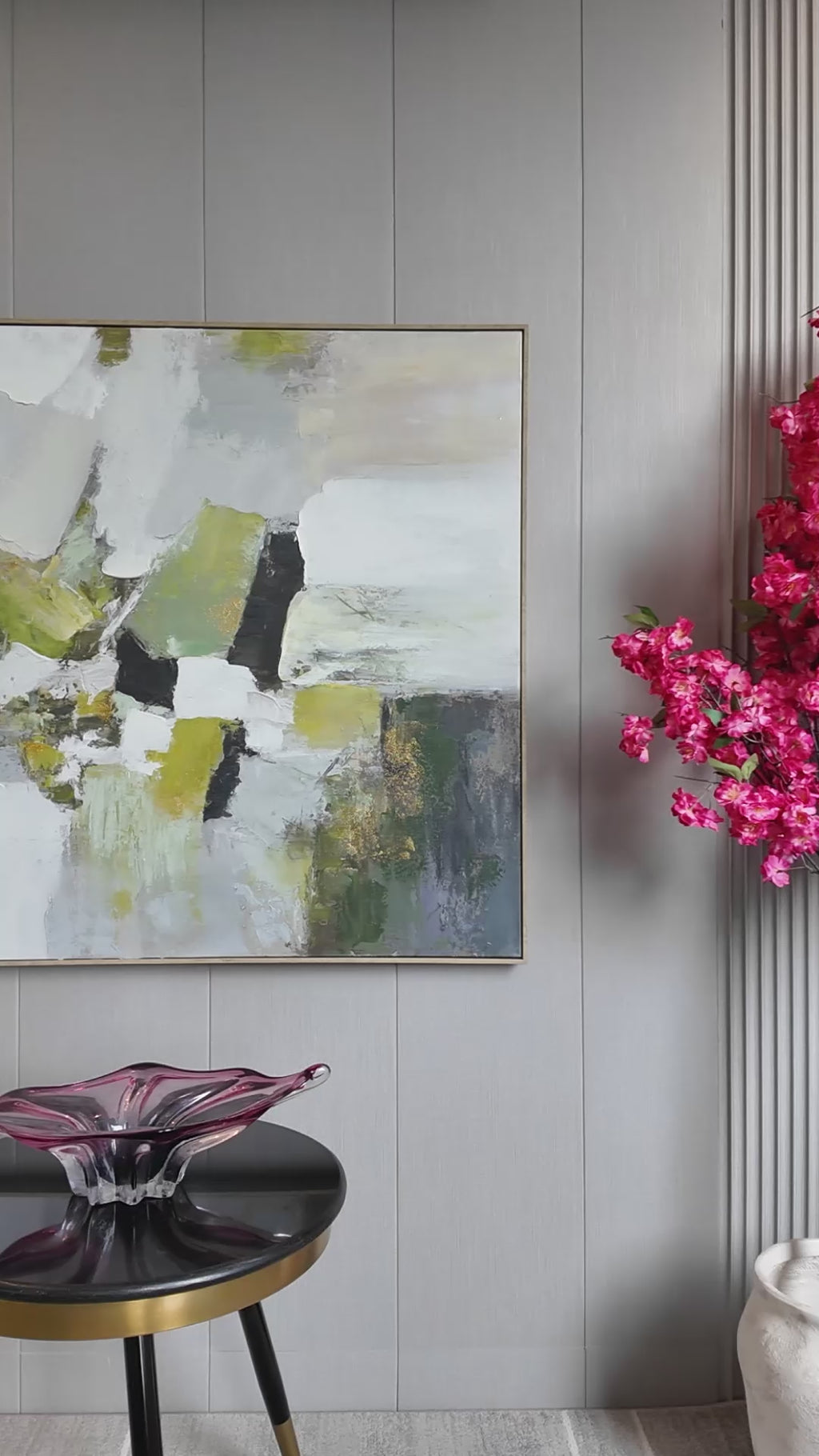 Broken Horizon Handmade painting for Home & Wall Decoration Item (With Outer Floater Frame) (39.5x39.5 Inches)