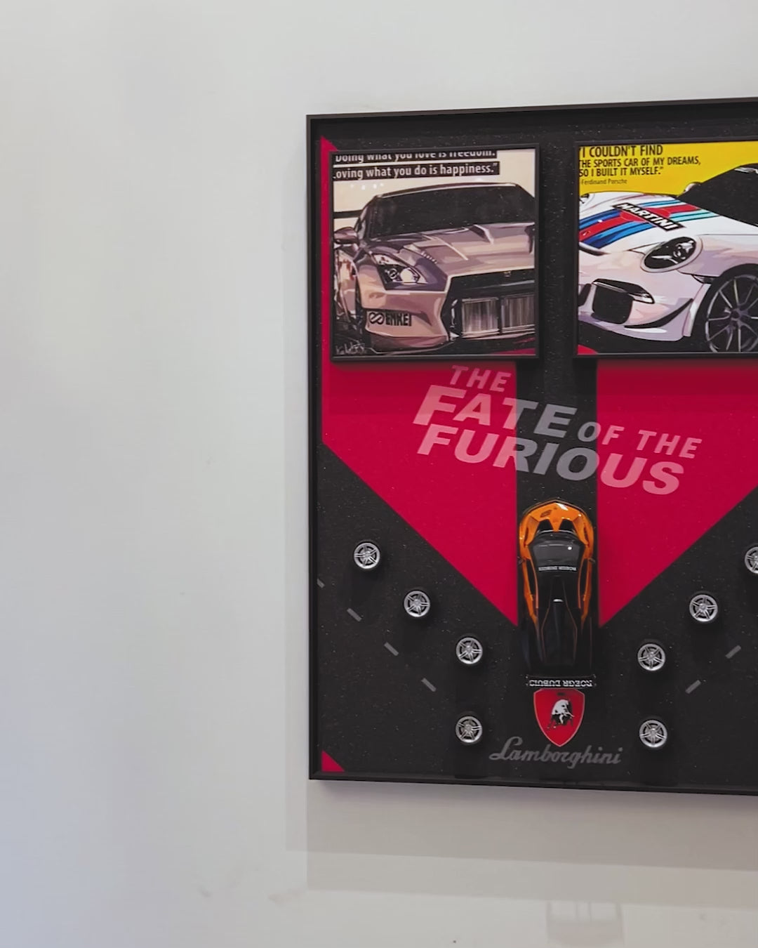 Fast and Furious Car Racing Pop Art Shadow Box