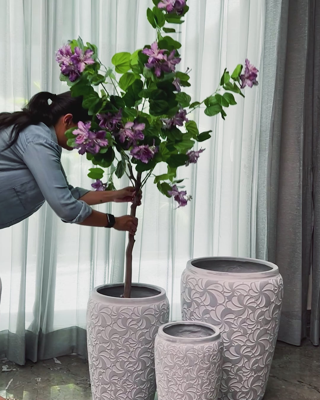 Whirlwind Flower Indoor Planters For Home - Set of 2