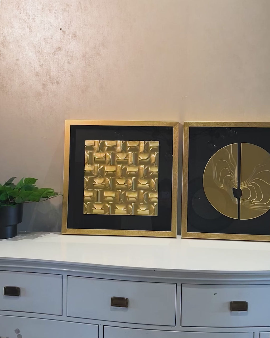 Golden Matrix Shadow Box for Wall Decoration