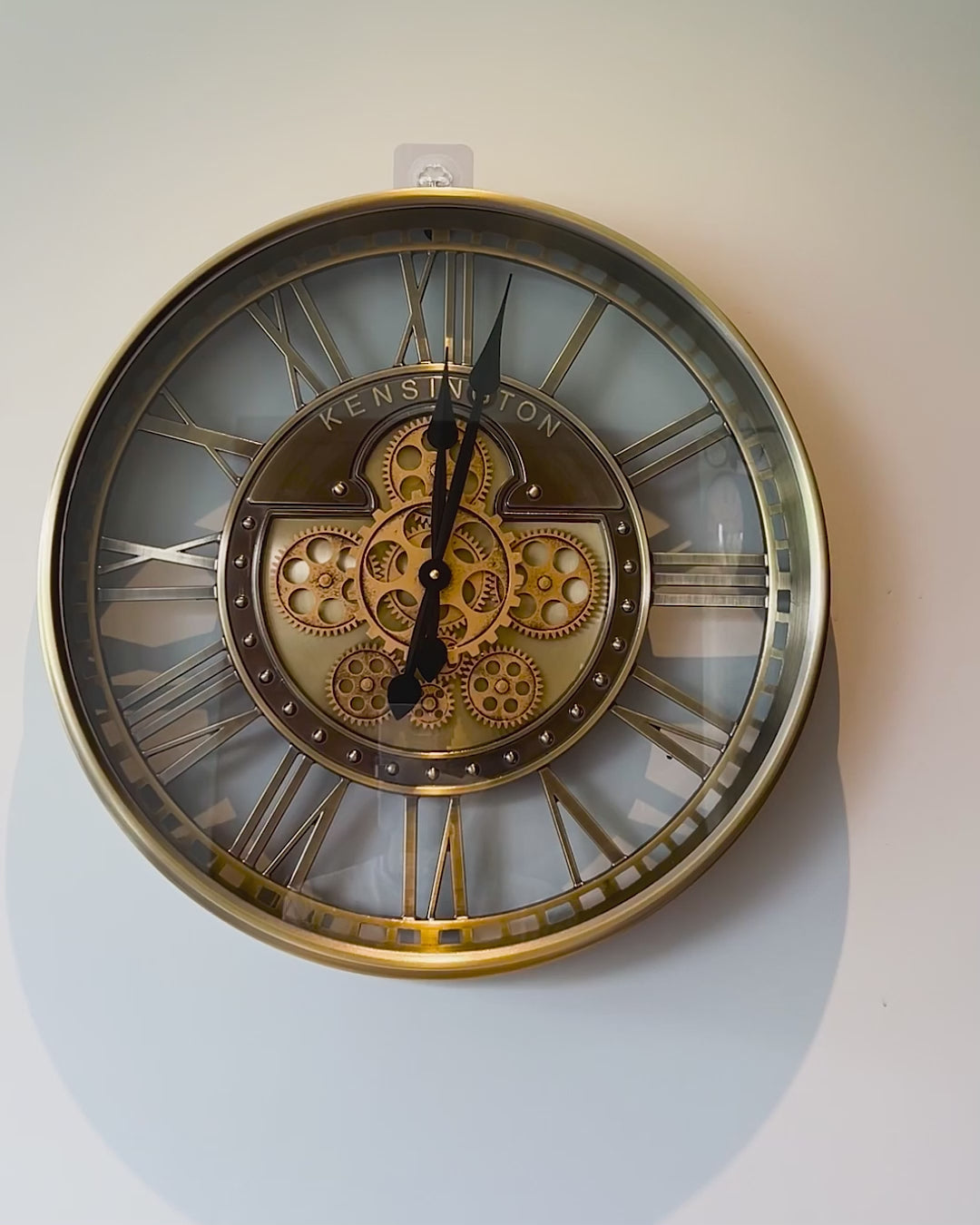 Enchante Maison Luxury Wall Clock For Living Room With Moving Gear Mechanism (Steel Body)