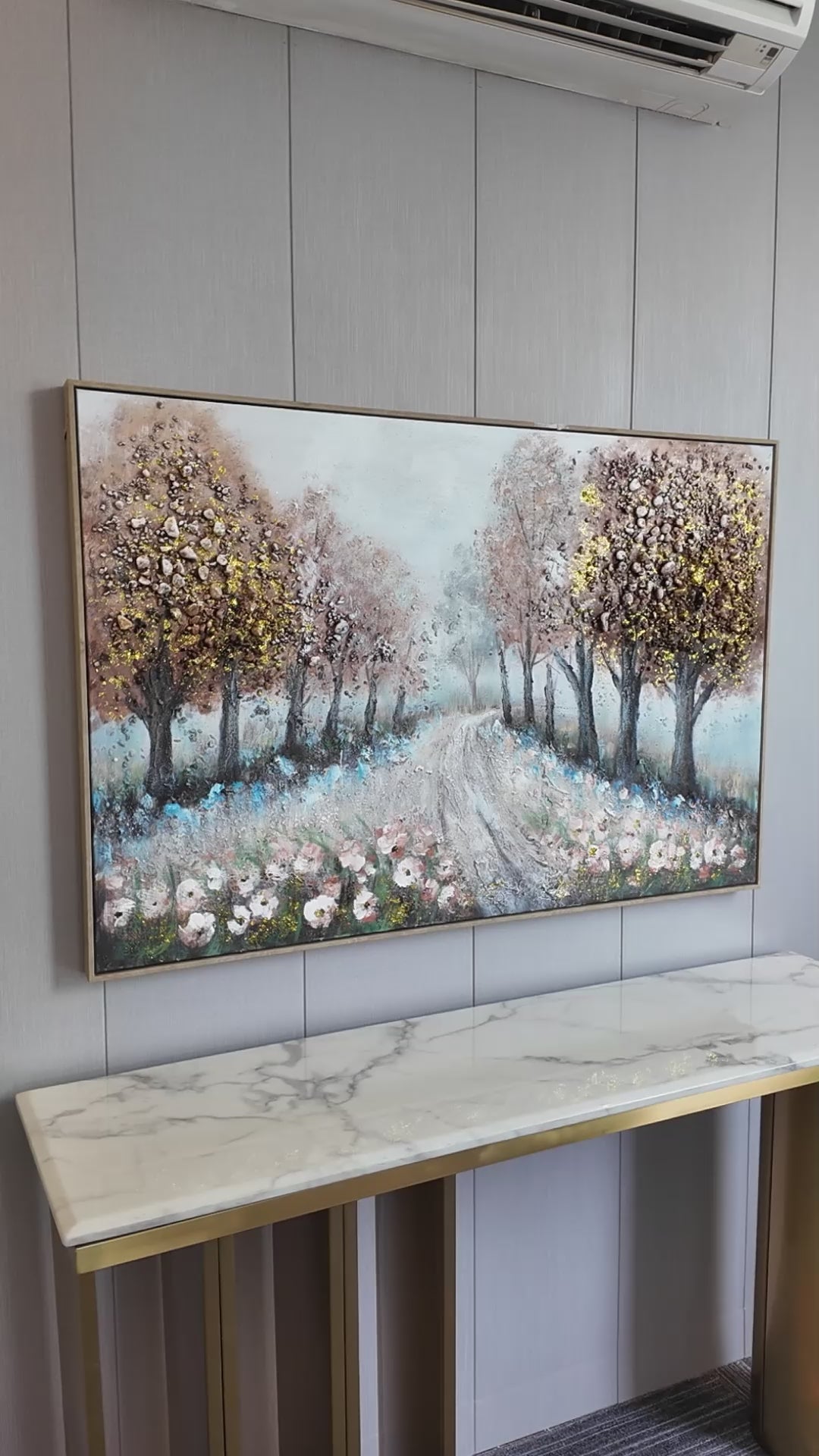 Pathway to Peace Hand painting for Home & Wall Decoration Item (With Outer Floater Frame) (47x31.5 Inches)