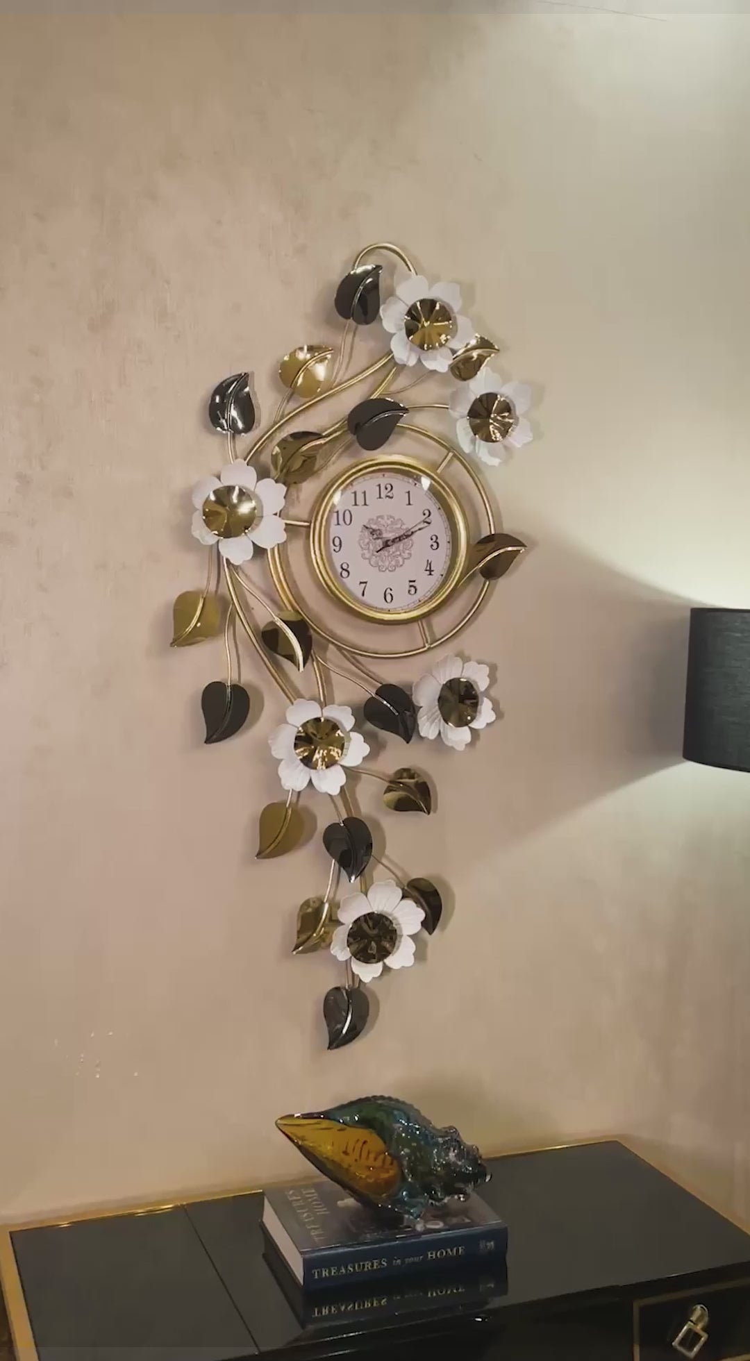 Blossom Hour Beauty Metal Wall Art Clock