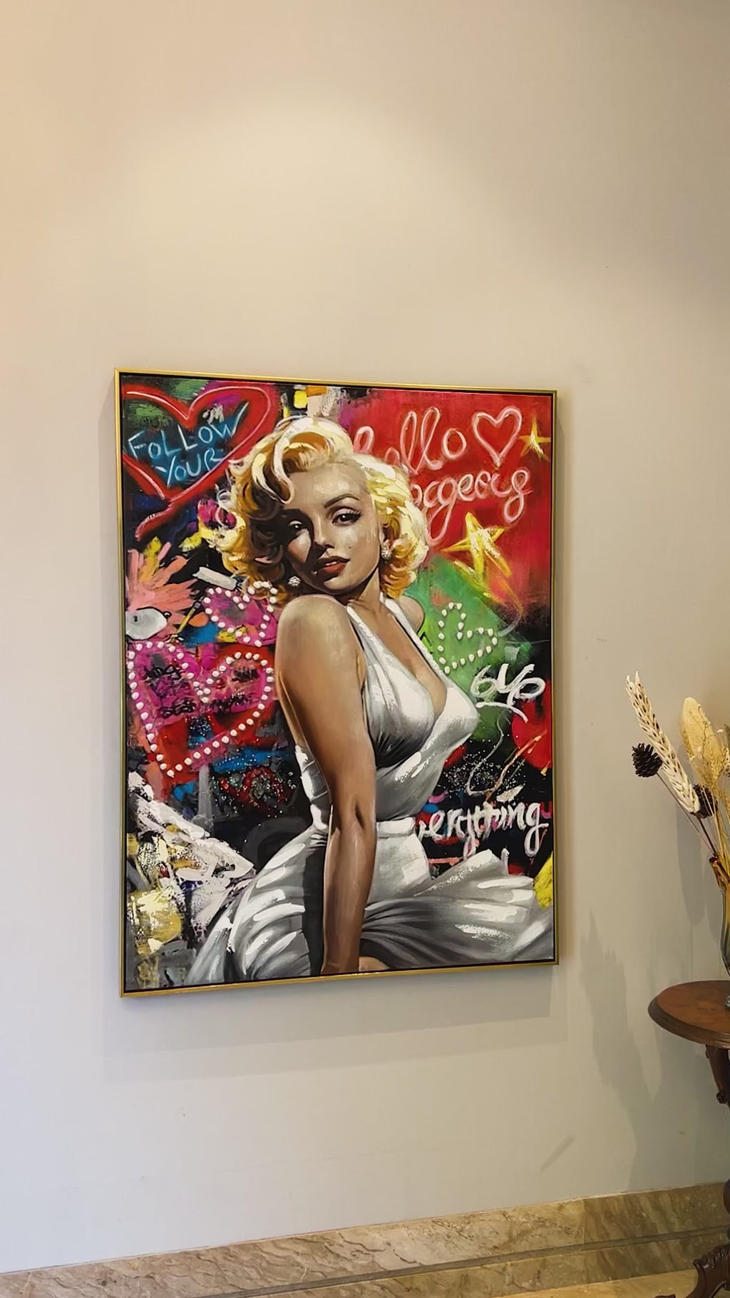 Marilyn's Timeless Charm Hand painting painting for home Wall (With Outer Floater Frame) (47x35.5 Inches)