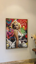 Marilyn's Timeless Charm Hand painting painting for home Wall (With Outer Floater Frame) (47x35.5 Inches)