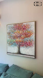 Forest of Rubies 100% Hand Wall Painting For Home  & Wall Decoration Items(outer Floater Frame ) (40 x 40 Inches)