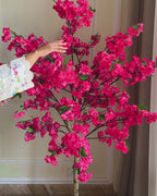 Red Cherry Blossom Mirage Artificial Plant For Home - 6 Feet (Natural Feel)