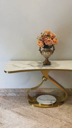 Aurelia Luxe Console Table For Home - Stainless Steel