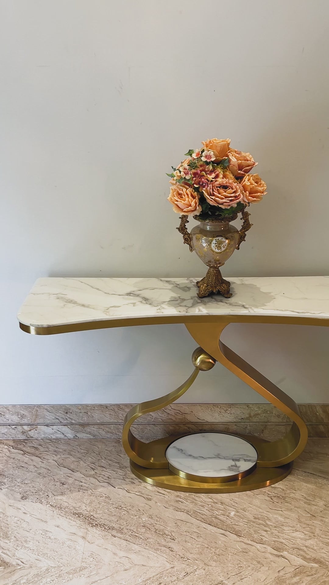 Aurelia Luxe Console Table For Home - Stainless Steel