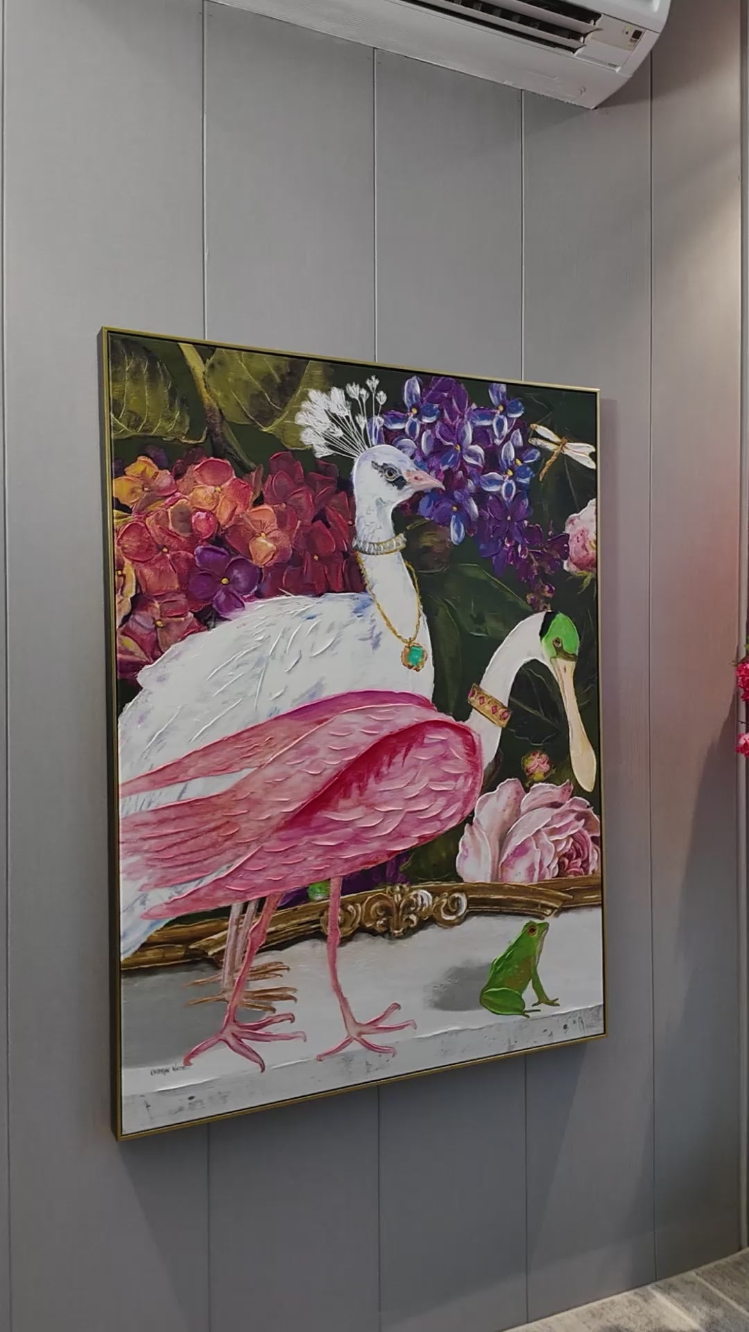 Nature’s Royalty by KATHRYN WHITE 100% Hand Wall Painting For Home (With Outer Floater Frame frame) ( 35.5 x 47 Inches )