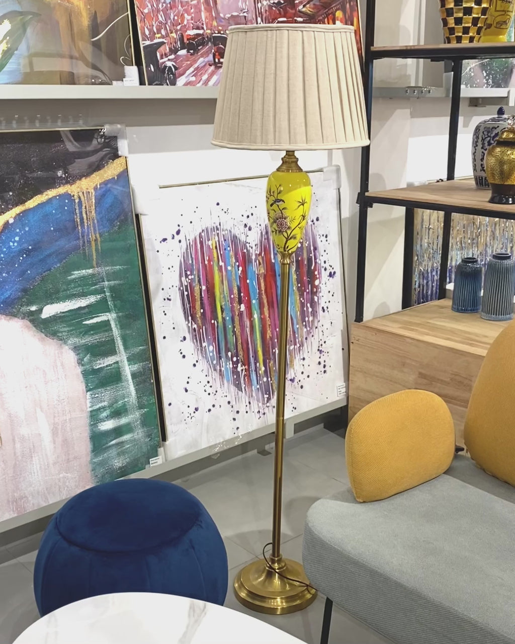 Zurich Modern Tall Floor Lamp for Living Room (Bird Shade)