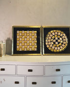 Lustrous Grid Shadow Box Wall Decoration Piece