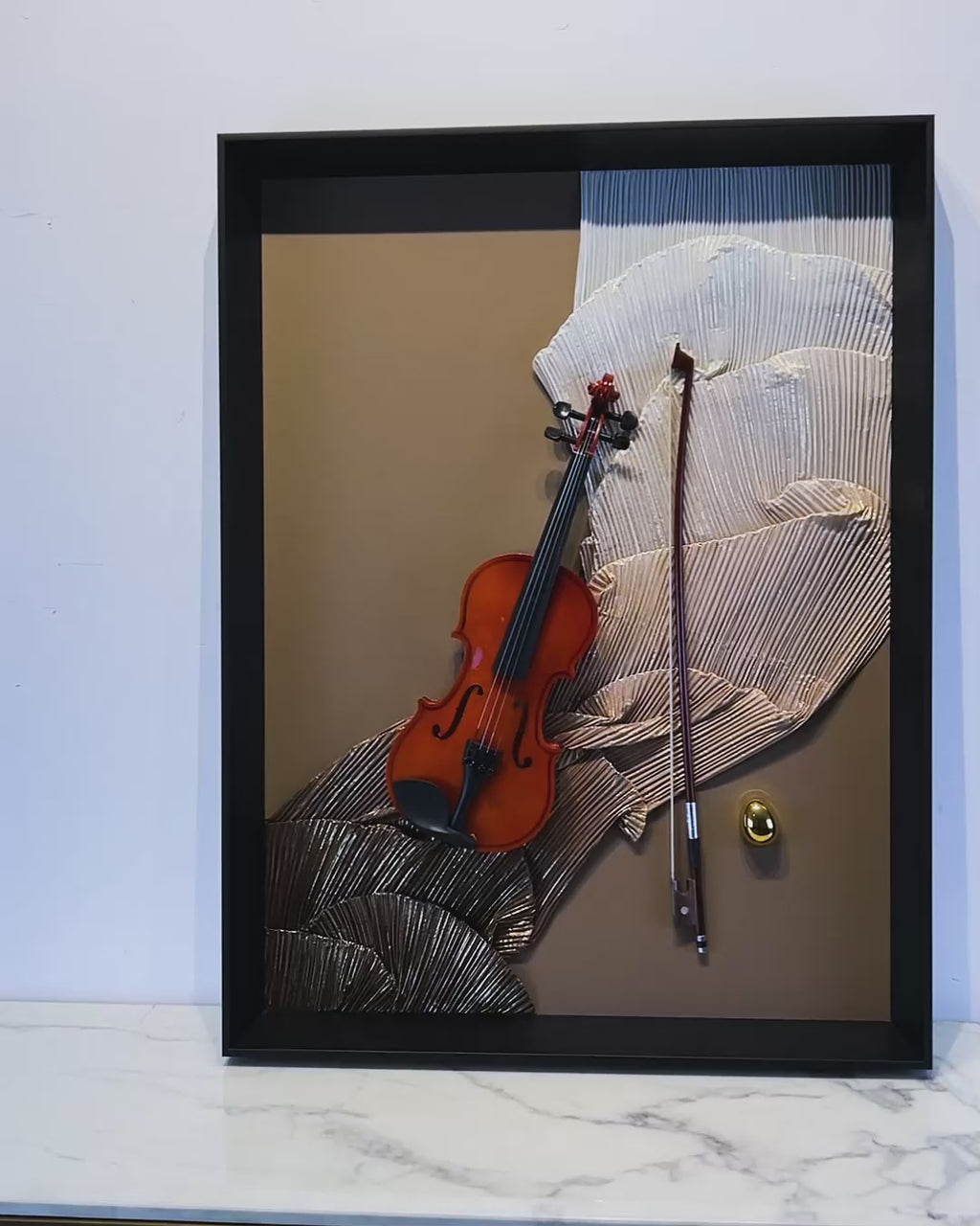 Musical Violin Pop Art Shadow Box