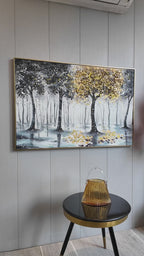 Falling Leaves Hand painting for Home & Wall Decoration Item (With Outer Floater Frame) (47x31.5 Inches)