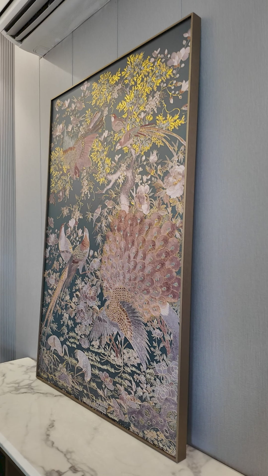 Dynasty of Feathers Handmade Wall Painting for Home & Wall Decoration Item ( 47x31.5 Inches )