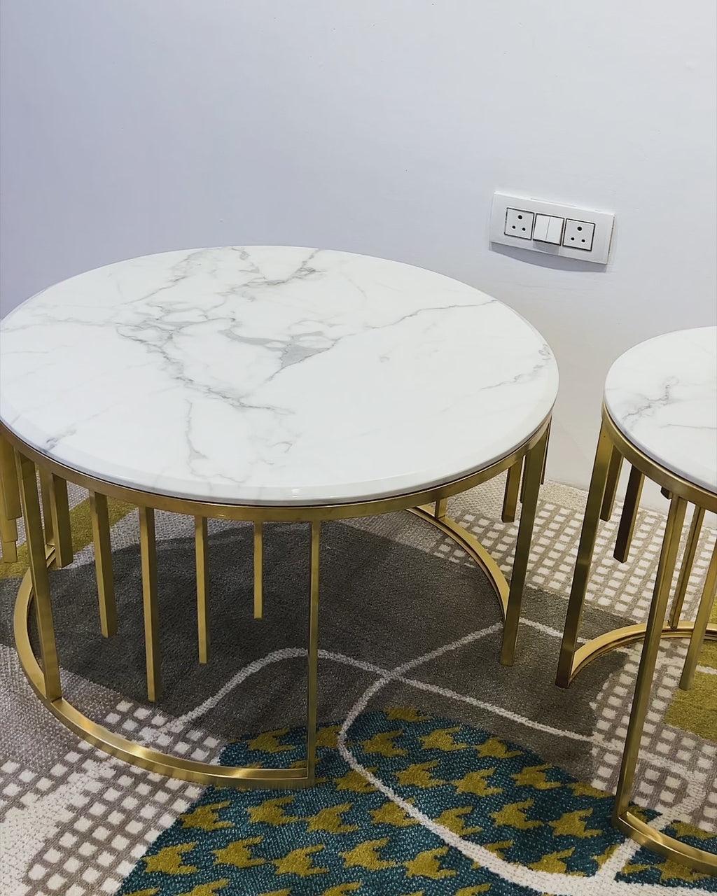 Golden Quasar Accent table - Set of 2 (Stainless Steel)