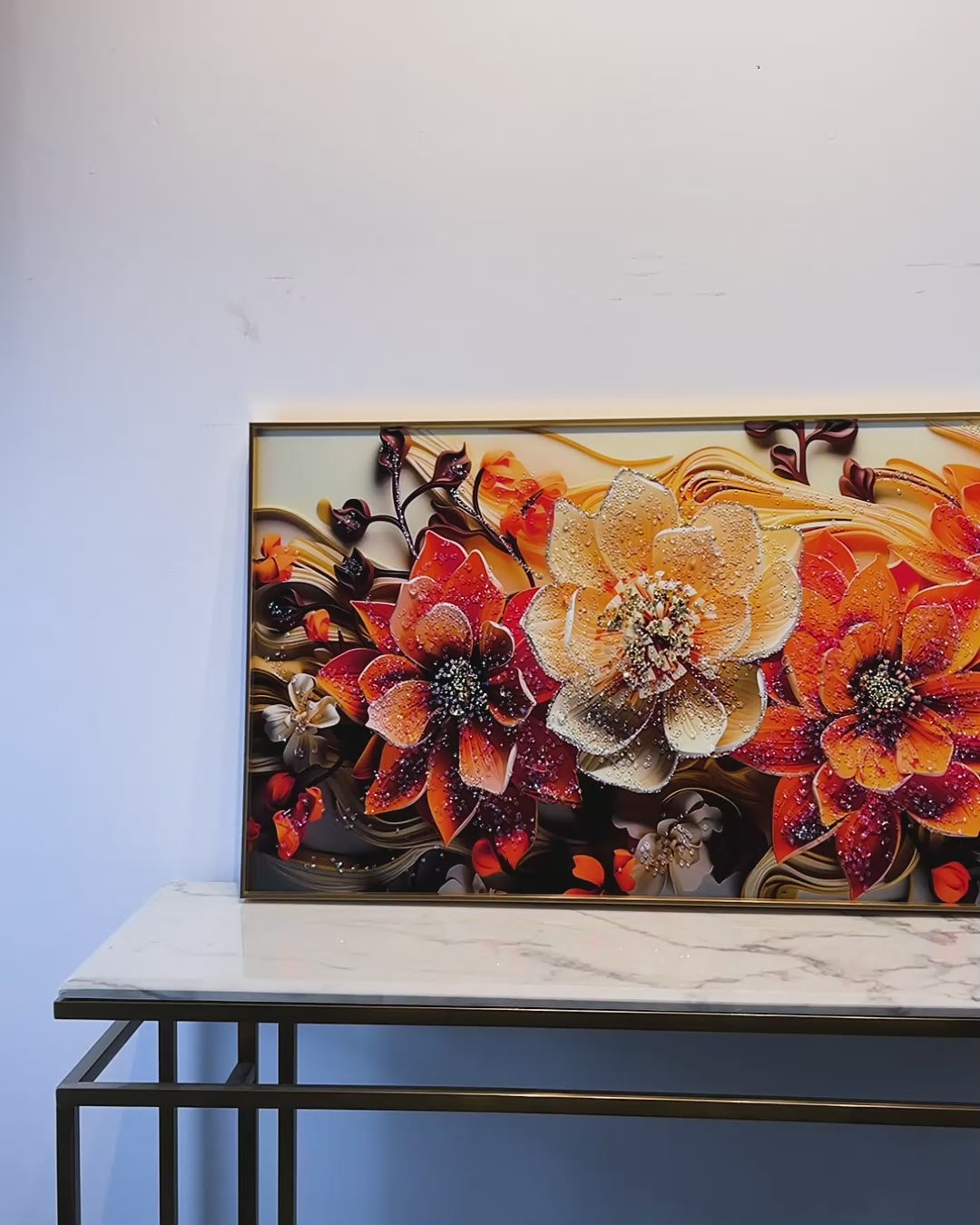 Harmonic Petal Serenity Crystal Glass painting