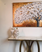 Tree of Life 100% Hand Painted Wall Painting (With outer Floater Frame)