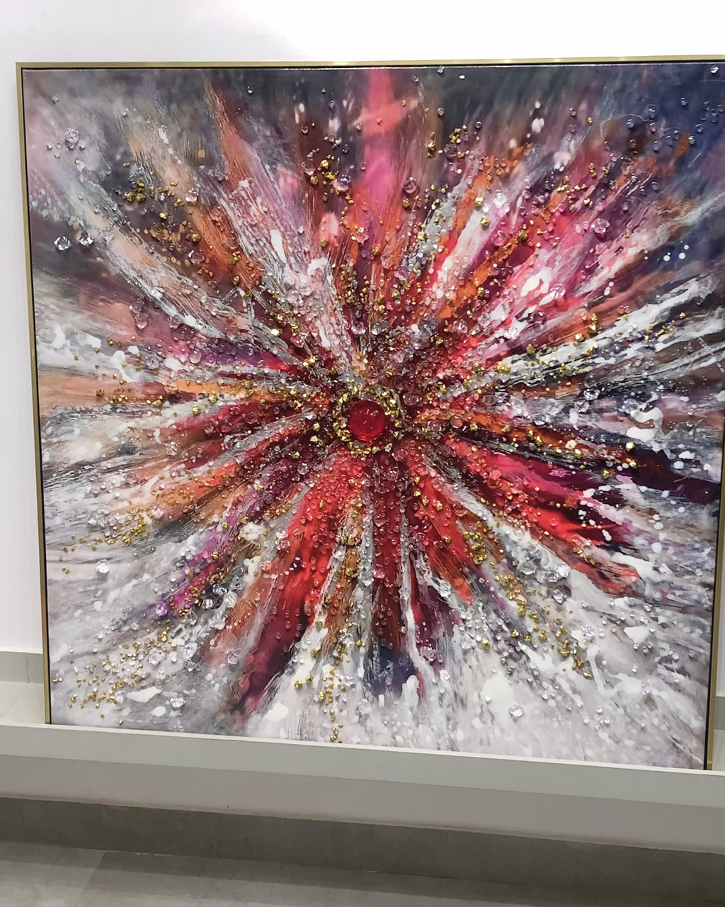Luminescent Cascade Resin Art Wall Painting