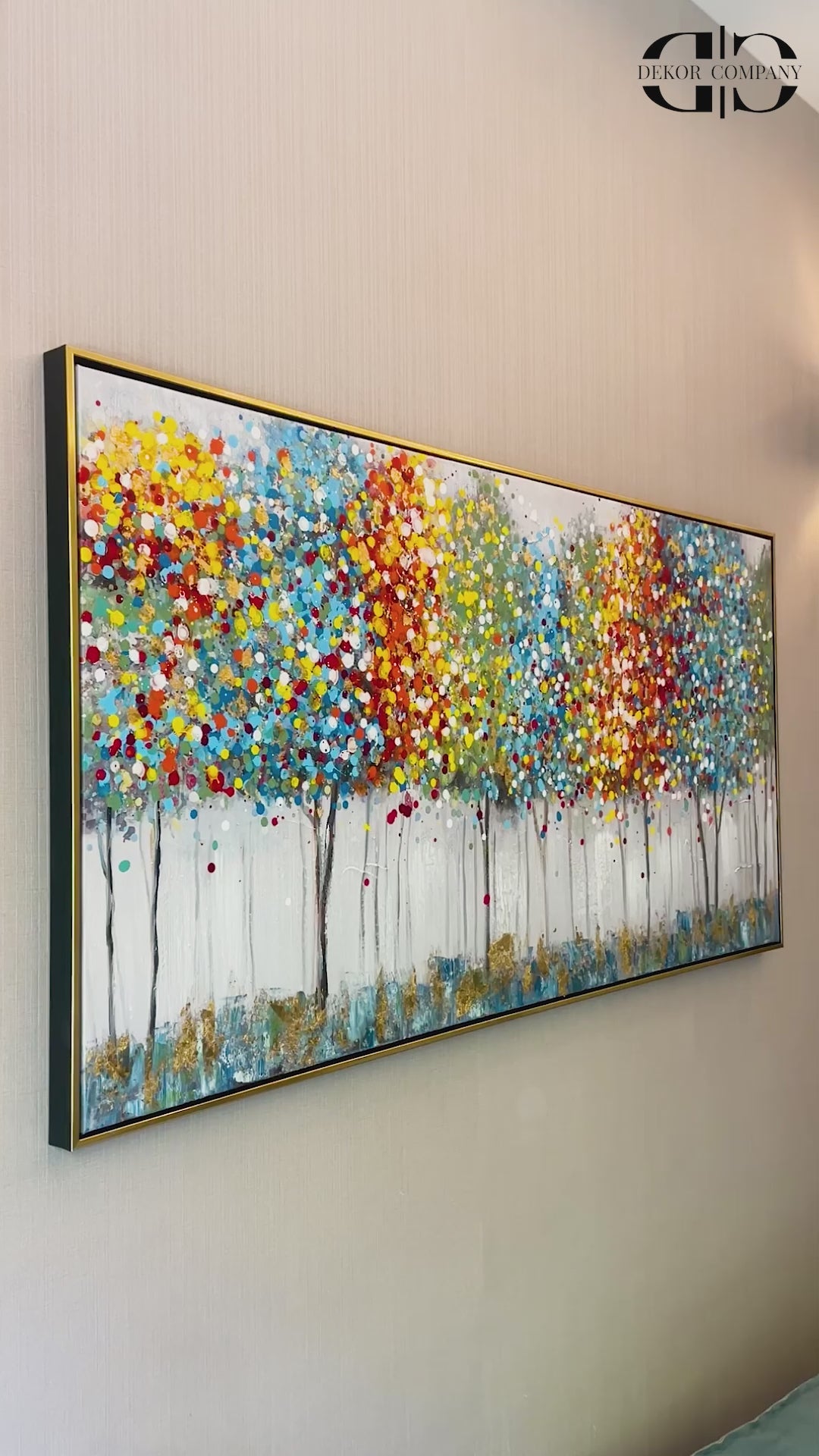 The Mystery Forest  100% Hand Painted Wall Paintings For Living Room (With outer Floater Frame) (56 x 28 Inches)