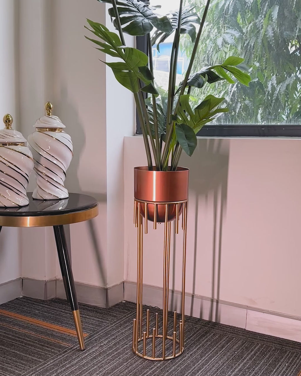 Dripping Luxury Metal Rose Gold Planters - Big