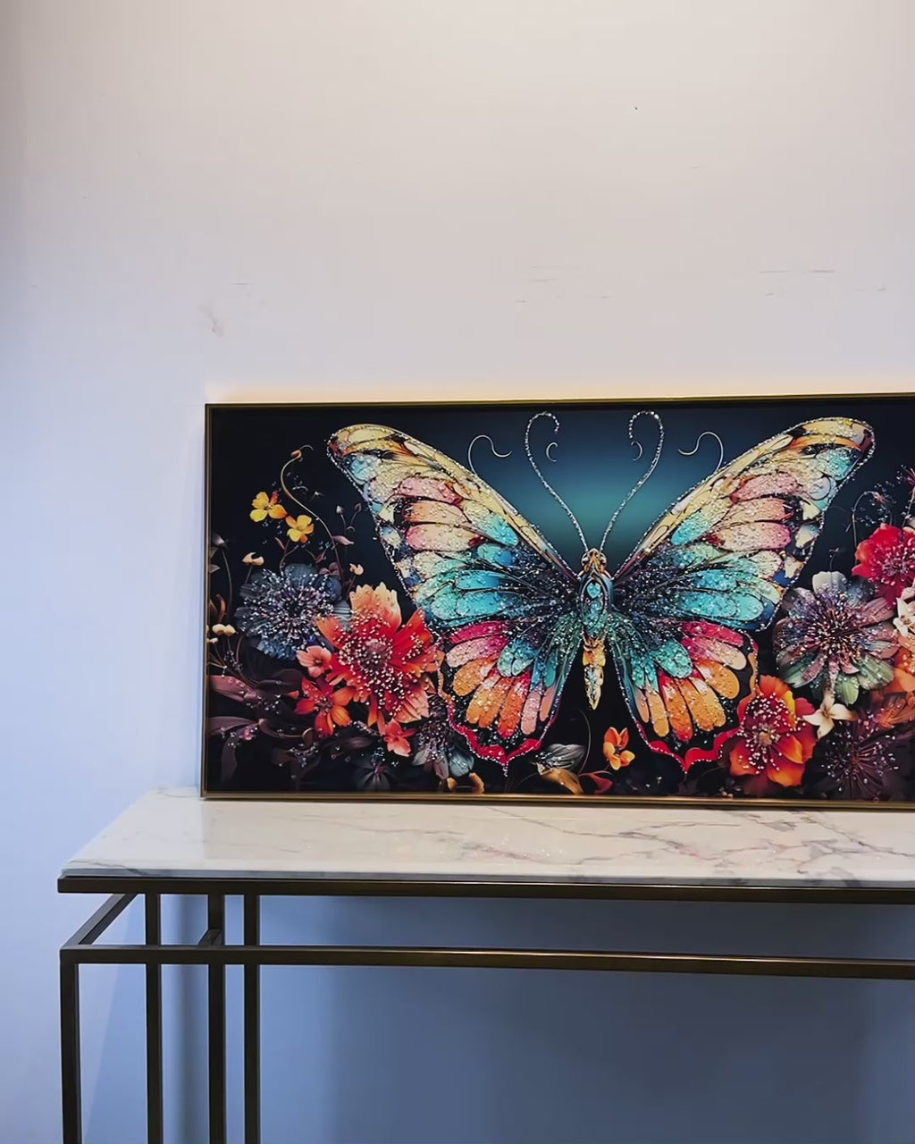 Whispering Butterfly Wings Crystal Glass Modern Art Paintings & Wall Decoration items