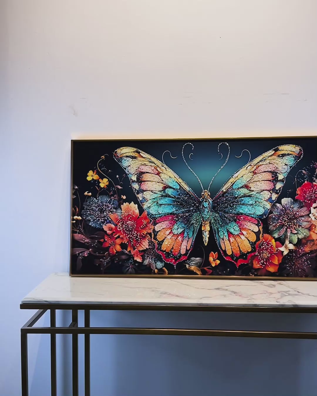 Whispering Butterfly Wings Crystal Glass Modern Art Paintings & Wall Decoration items