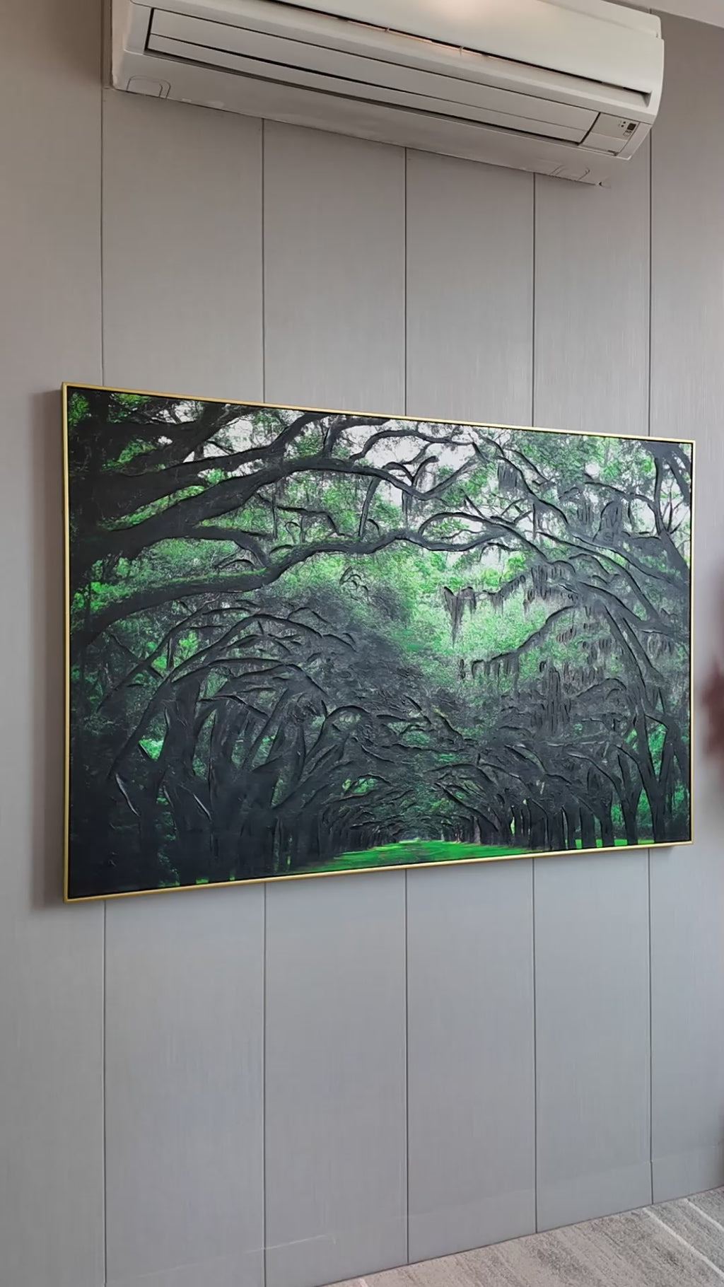Pathway to Serenity by Top American &  European contemporary Artists 100% Hand Wall Painting For Home (With Outer Floater Frame frame) ( 35.5 x 53 Inches )