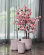Contemporary Stripe Indoor Planters For Home - Set of 3