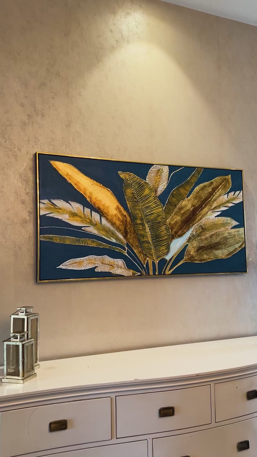 Tropical Elegance 100% Hand Painted Wall Painting & Wall Decor Item (With outer Floater Frame)