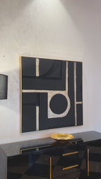 Golden Geometric Dreams Modern Wall Art (40 x 40 Inches)