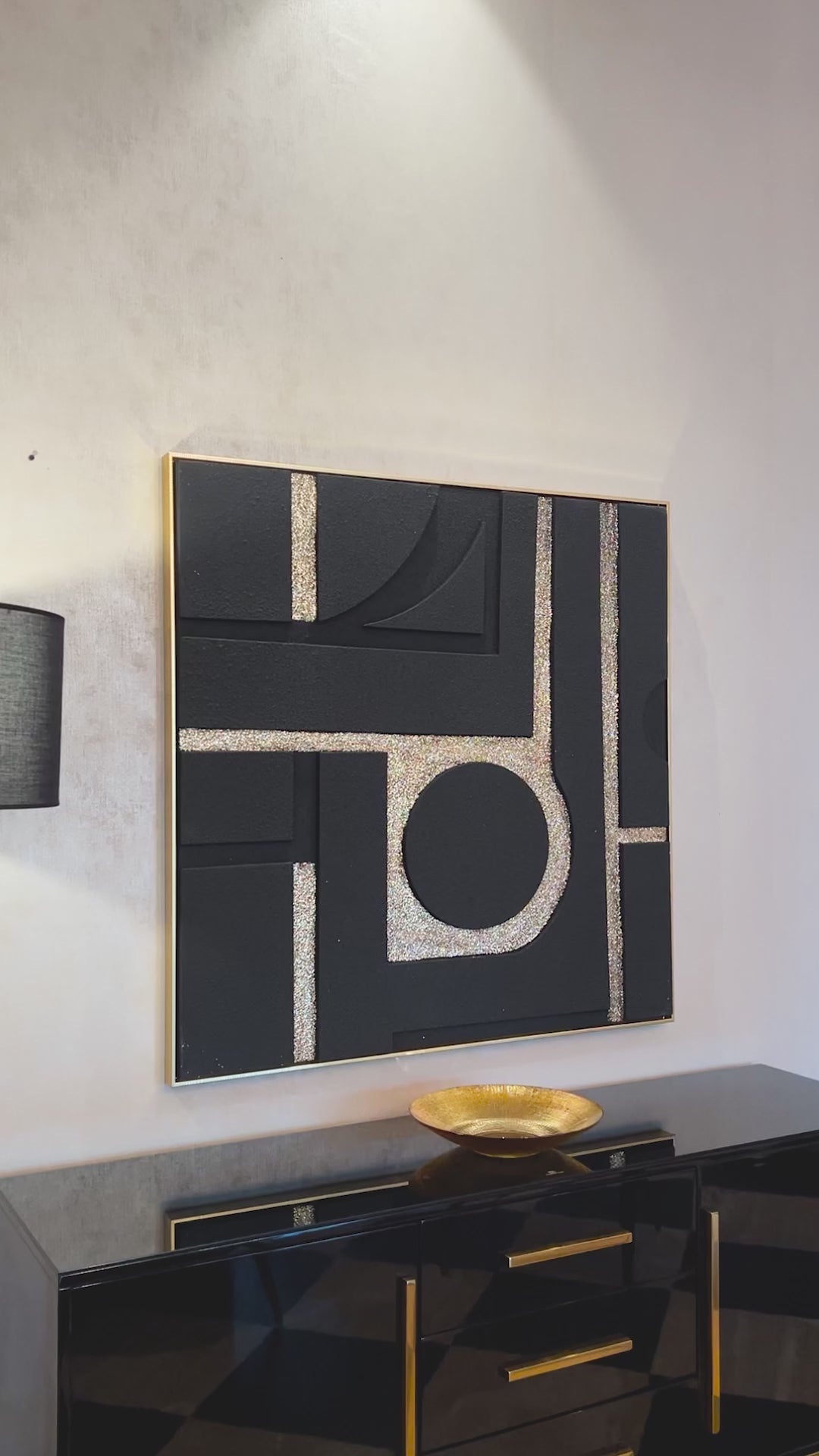 Golden Geometric Dreams Modern Wall Art (40 x 40 Inches)