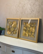 Golden Cosmos Shadow Box for Wall Decoration