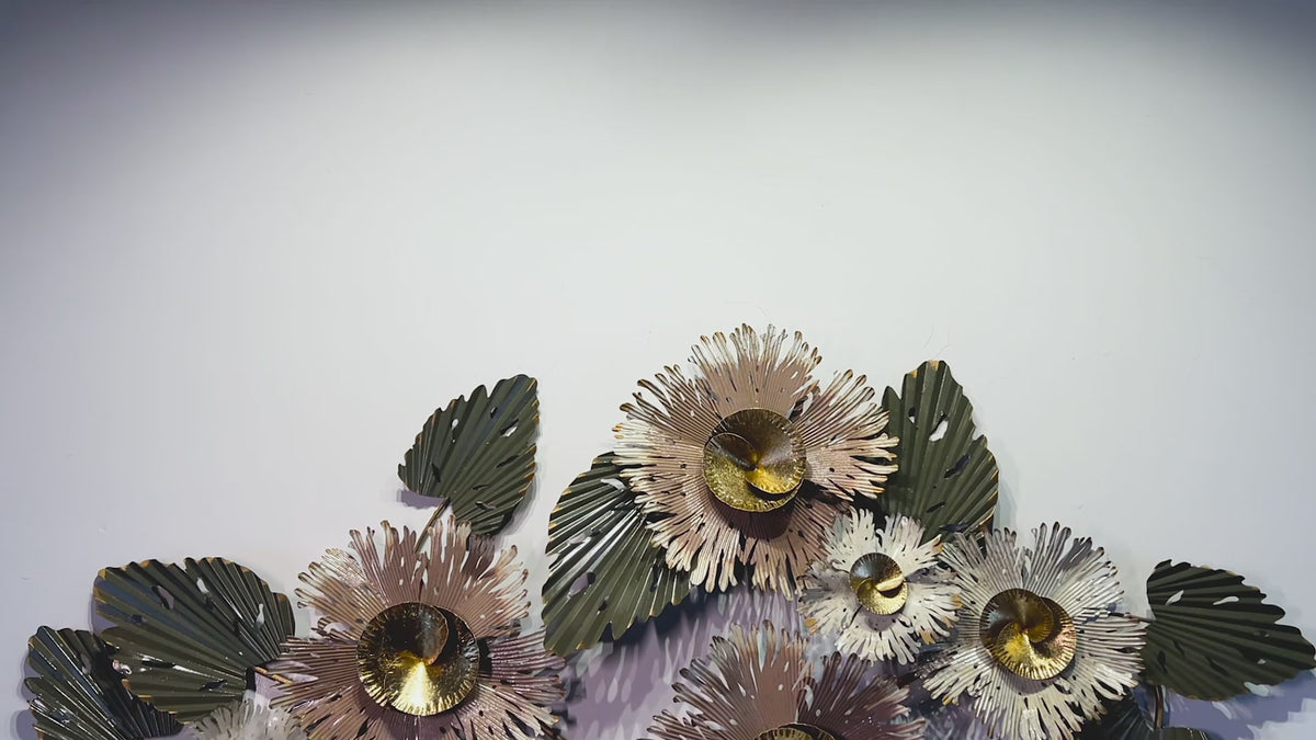 Madison Floral Affair Metal Art for Wall - Gold Foil Work