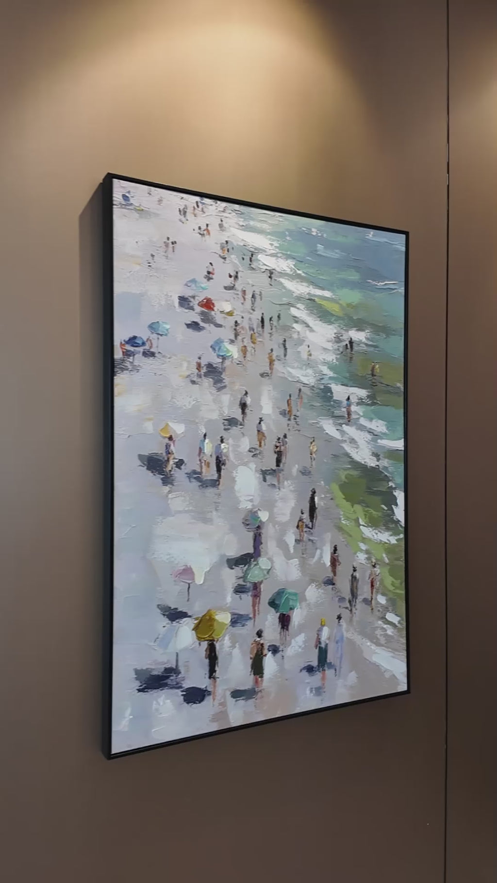 Beachside Moments Hand painting for Home & Wall Decoration Item (With Outer Floater Frame) (47x31.5 Inches)