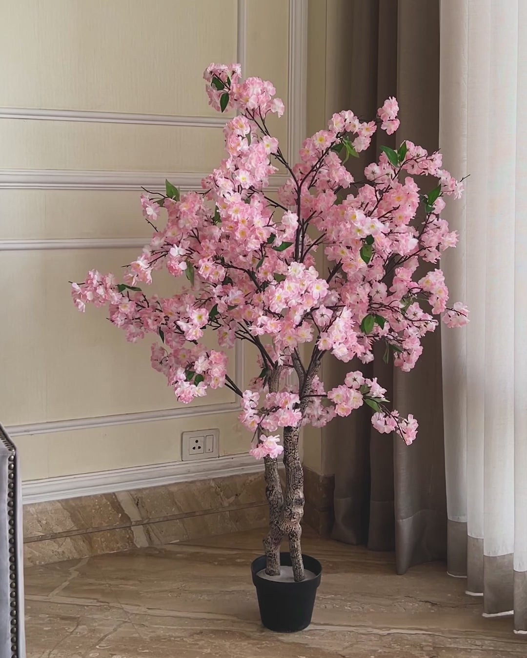 Cherry Blossom Dreamweaver Artificial Plant For Living Room - 4.5 Feet  (Natural Feel)