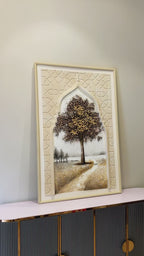 Pathway to Calm Hand painting painting for home Wall (With Outer Floater Frame) (47x31.5 Inches)