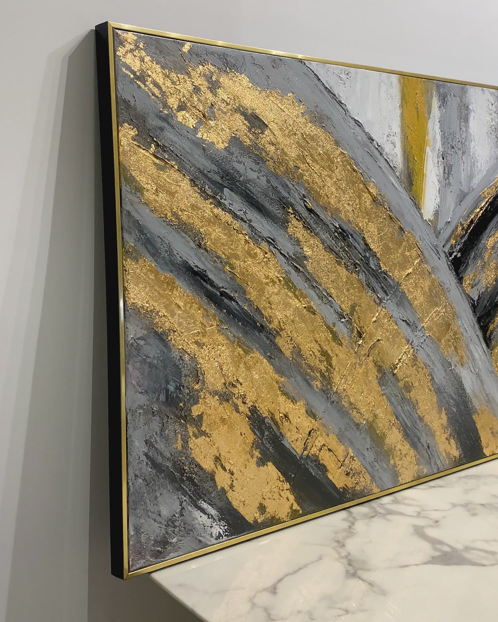Radiance in Motion Hand painted Wall Paintings abstract & Wall Decoration Items (With outer Floater Frame) - Medium (56 x 28 Inches)