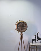 Golden Meridian Tripod Base Luxury Designer Standing Clock With Moving Gear Mechanism Buy Floor Clock Online (Steel Body)