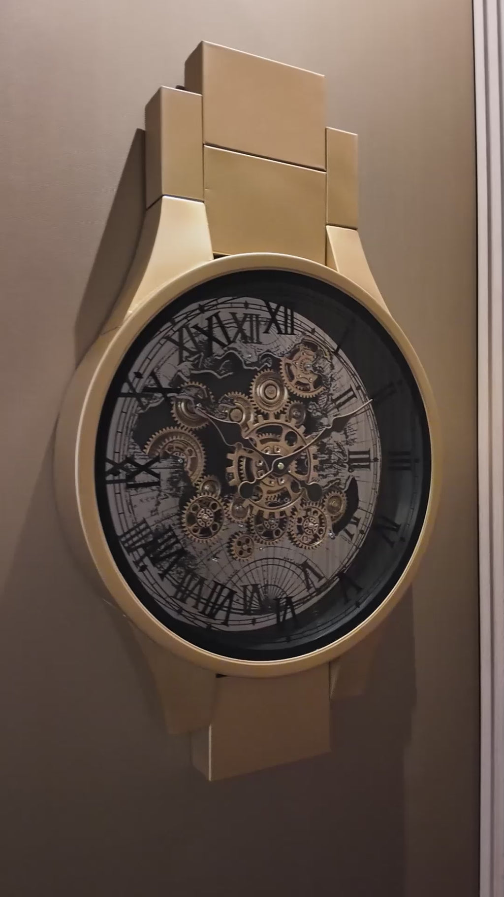 Grand Meridian Luxury Designer Silent Movement Wall Clock With Moving Gear Mechanism Buy Wall Clock Online (Steel Body)